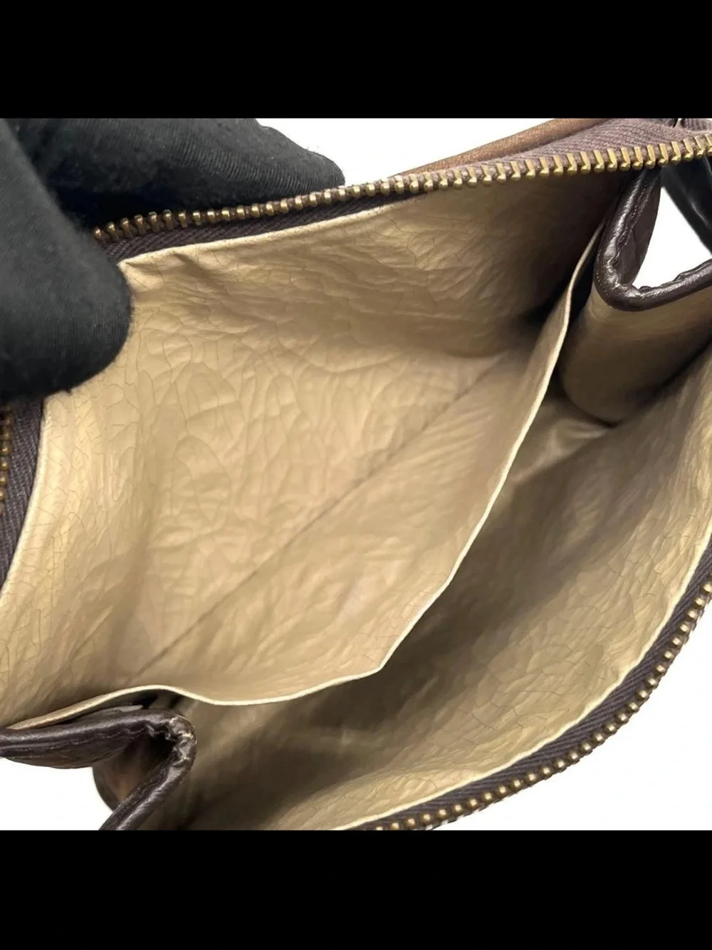 Dior Brown Embossed Suede Cosmetic Pouch